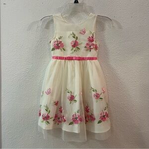 Jona Michelle ivory pink embroidered tulle dress